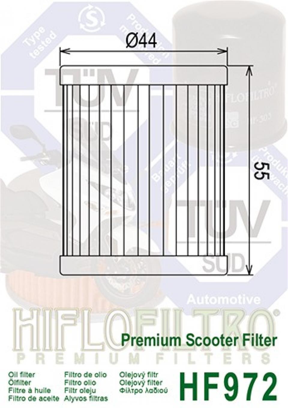 Filtre à huile Hiflofiltro pour Scooter Suzuki 250 An Burgman 1998 à 2007 HF972 16510-25C00 5RU-13440-00 Neuf