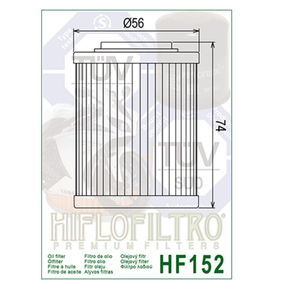 Filtre à huile Hiflofiltro pour Quad Bombardier 330 Outlander Ho 4X4 2004 à 2005 Neuf