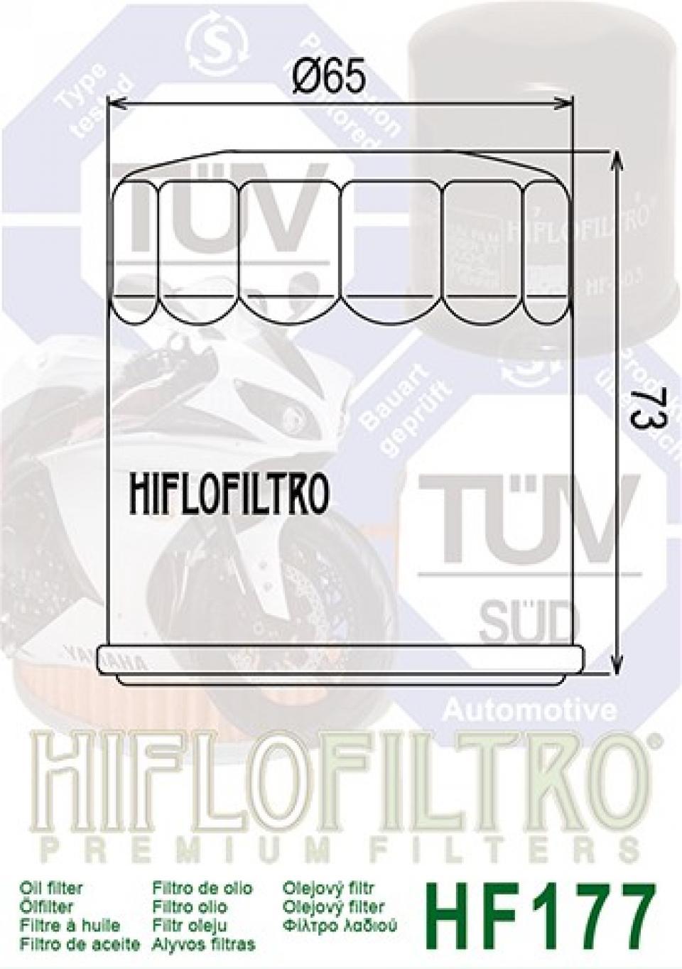Filtre à huile Hiflofiltro pour Moto Buell 1200 Xb-12R Firebolt 2005 à 2010 HF177 / 63806-00Y Neuf