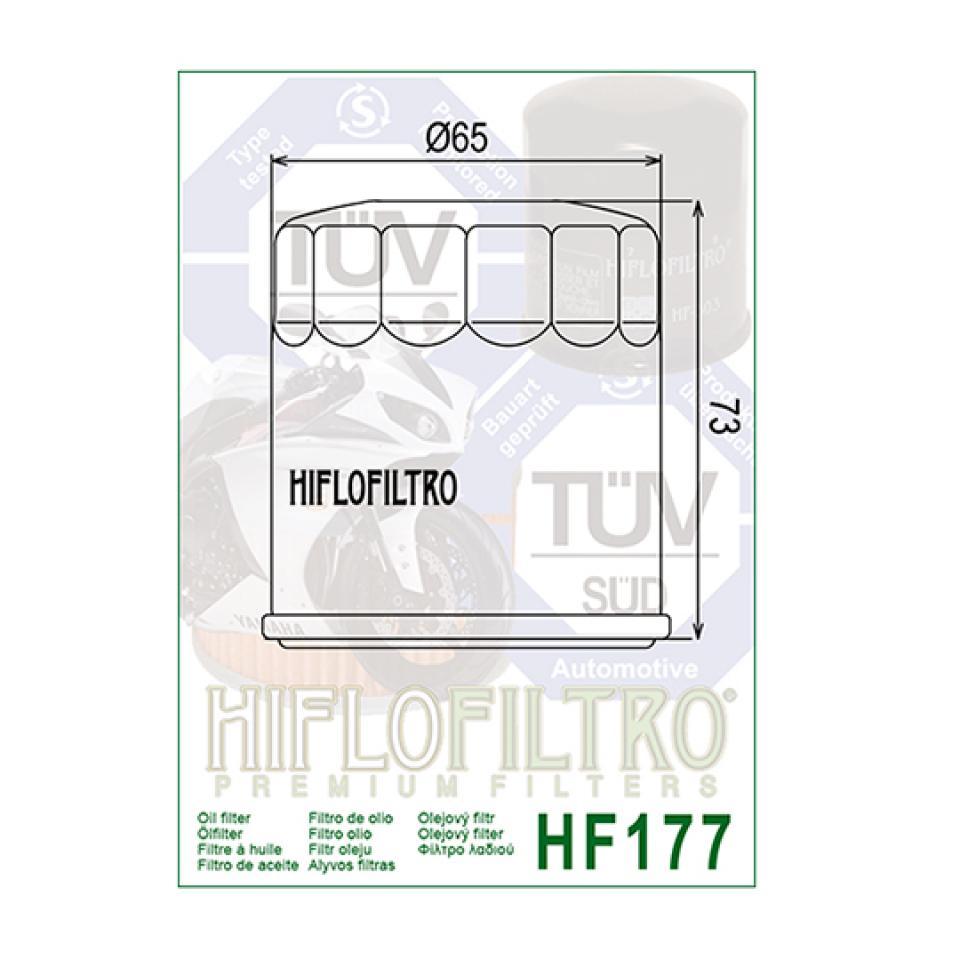 Filtre à huile Hiflofiltro pour Moto Buell 1200 Xb-12R Firebolt 2005 à 2010 HF177 / 63806-00Y Neuf