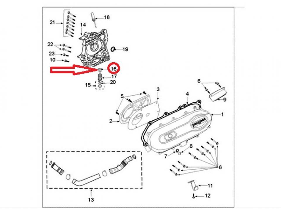 Crépine bouchon de vidange pour scooter Peugeot 50 Tweet 4T 801900 Ø27mm Neuf