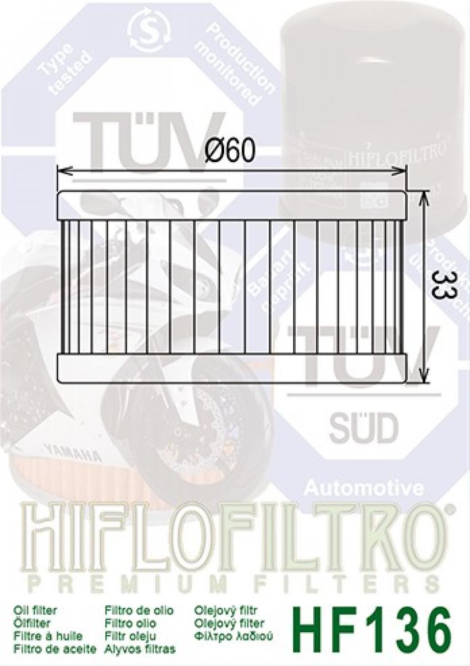 Filtre à huile Hiflo Filtro pour Moto Suzuki 250 Marauder 2004-2010 HF136 Neuf