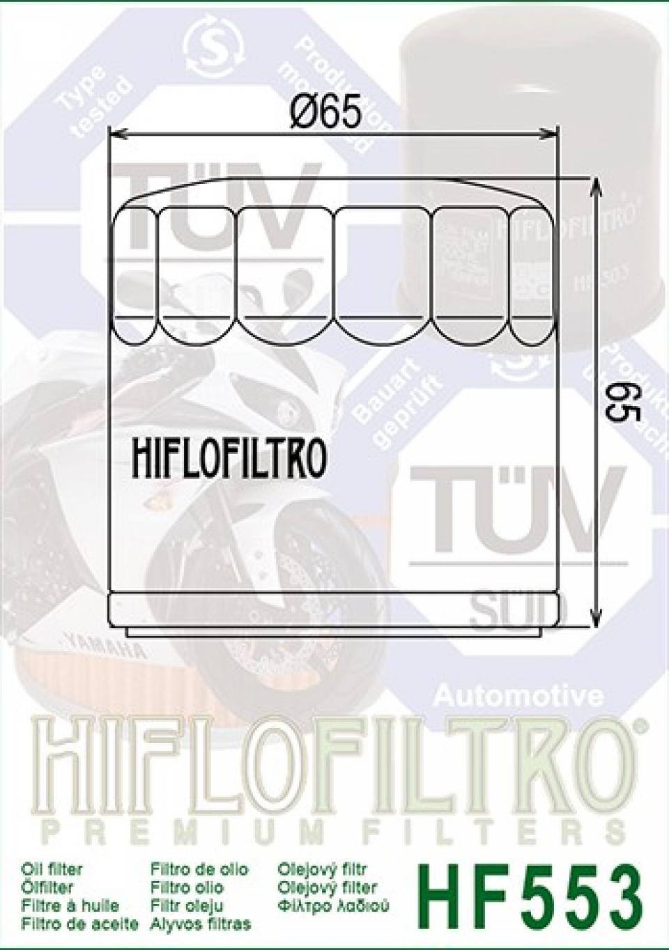 Filtre à huile Hiflofiltro pour Moto Benelli 1130 Tre-K 2006 à 2010 HF553 Neuf