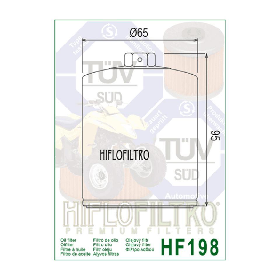 Filtre à huile Hiflofiltro pour Quad Polaris 600 Sportsman 2004 à 2005 HF198 Neuf