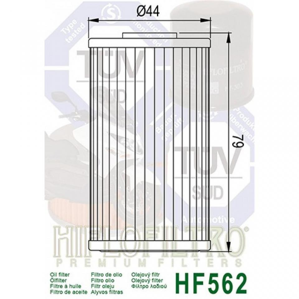 Filtre à huile Hiflofiltro pour Scooter Kymco 200 Dink 2006 à 2016 HF562 Neuf