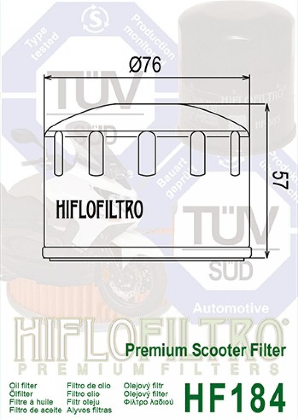 Filtre à huile Hiflofiltro pour Scooter Piaggio 500 Beverly 2002 à 2008 Neuf