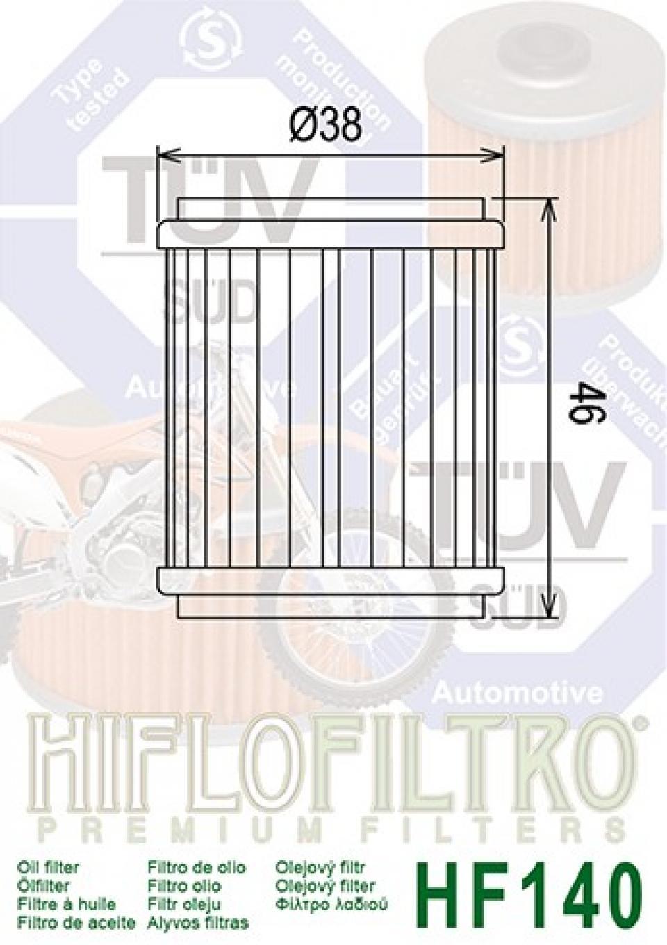 Filtre à huile Hiflofiltro pour Moto Yamaha 450 Wr-F 4T 2010 à 2011 Neuf