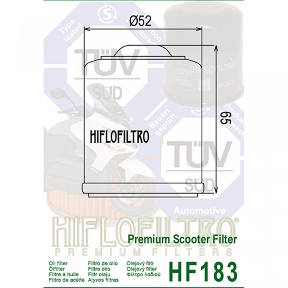 Filtre à huile Hiflofiltro pour Scooter Aprilia 125 Mojito 2003 à 2010 HF183 Neuf