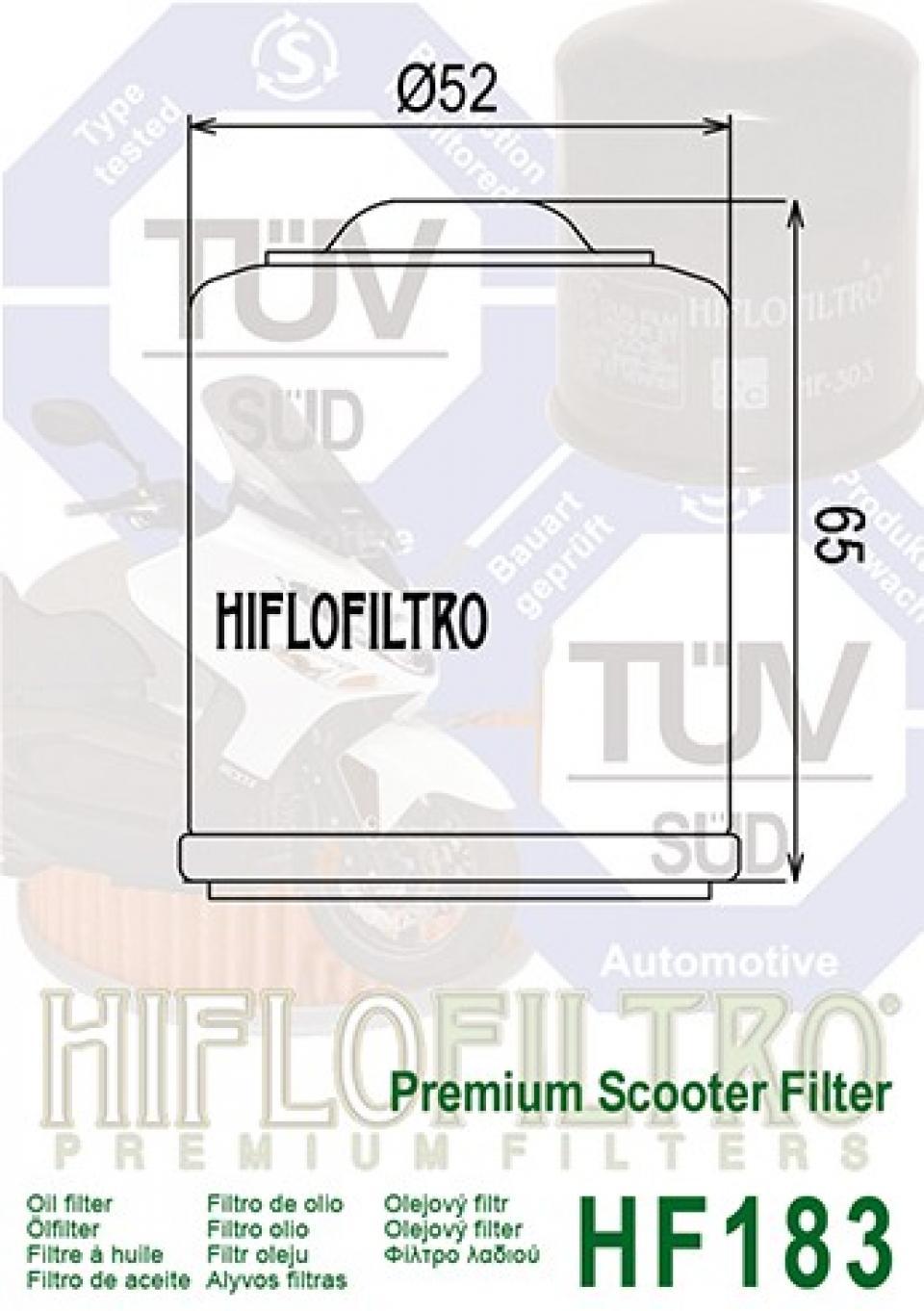 Filtre à huile Hiflofiltro pour Scooter Italjet 150 Torpedo 2000 à 2003 HF183 / 210483727 Neuf