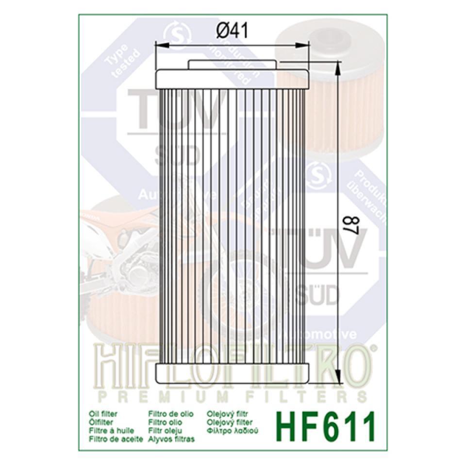 Filtre à huile Hiflofiltro pour Moto Sherco 250 Sx 2.5 I F 4T Cross 2010 à 2011 Neuf