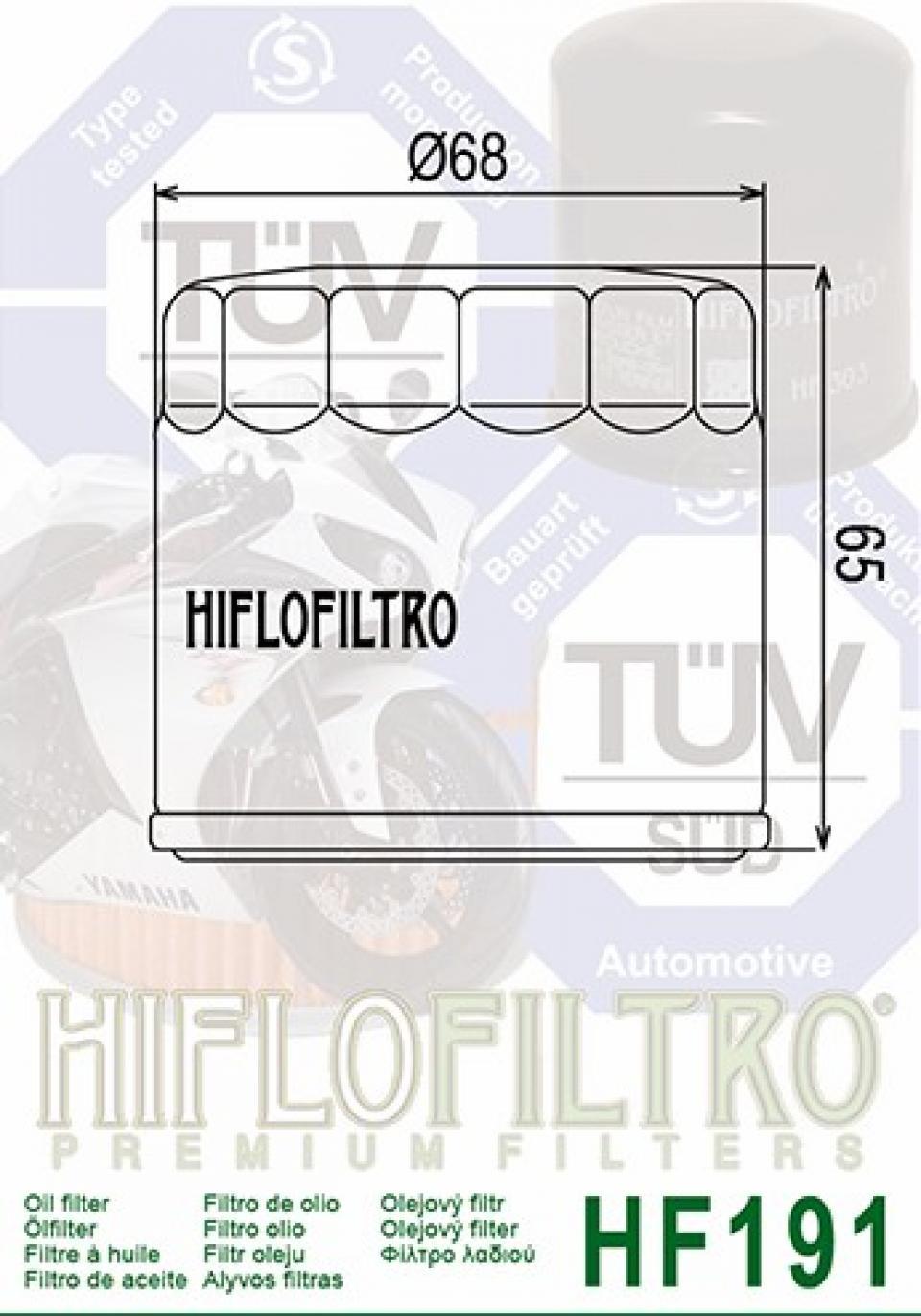 Filtre à huile Hiflofiltro pour Moto Triumph 800 Bonneville 2001 à 2005 HF191 Neuf