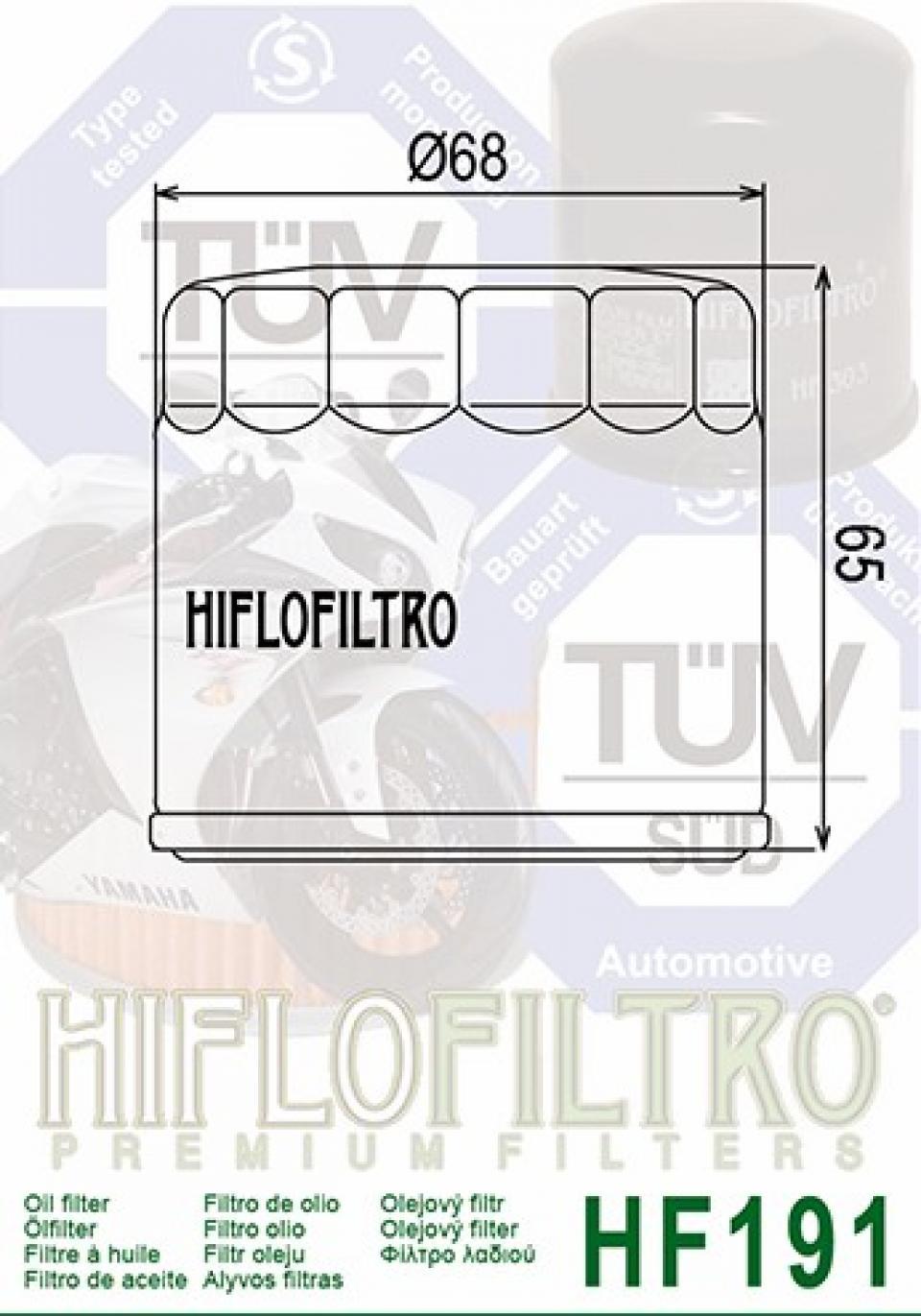 Filtre à huile Hiflofiltro pour Moto Triumph 955 Daytona 1997 à 2006 HF191 Neuf