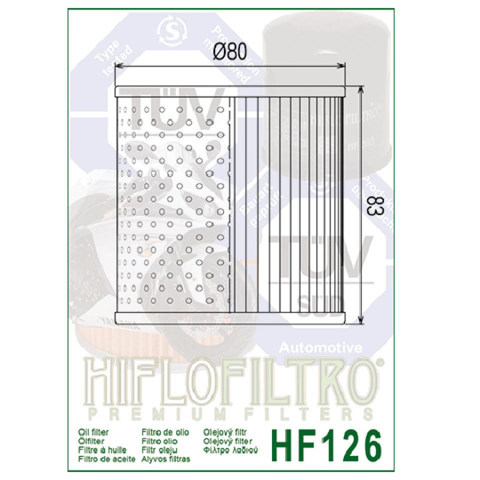 Filtre à huile Hiflofiltro pour Moto Kawasaki 1000 Z1000 1974 à 1981 HF126 Neuf