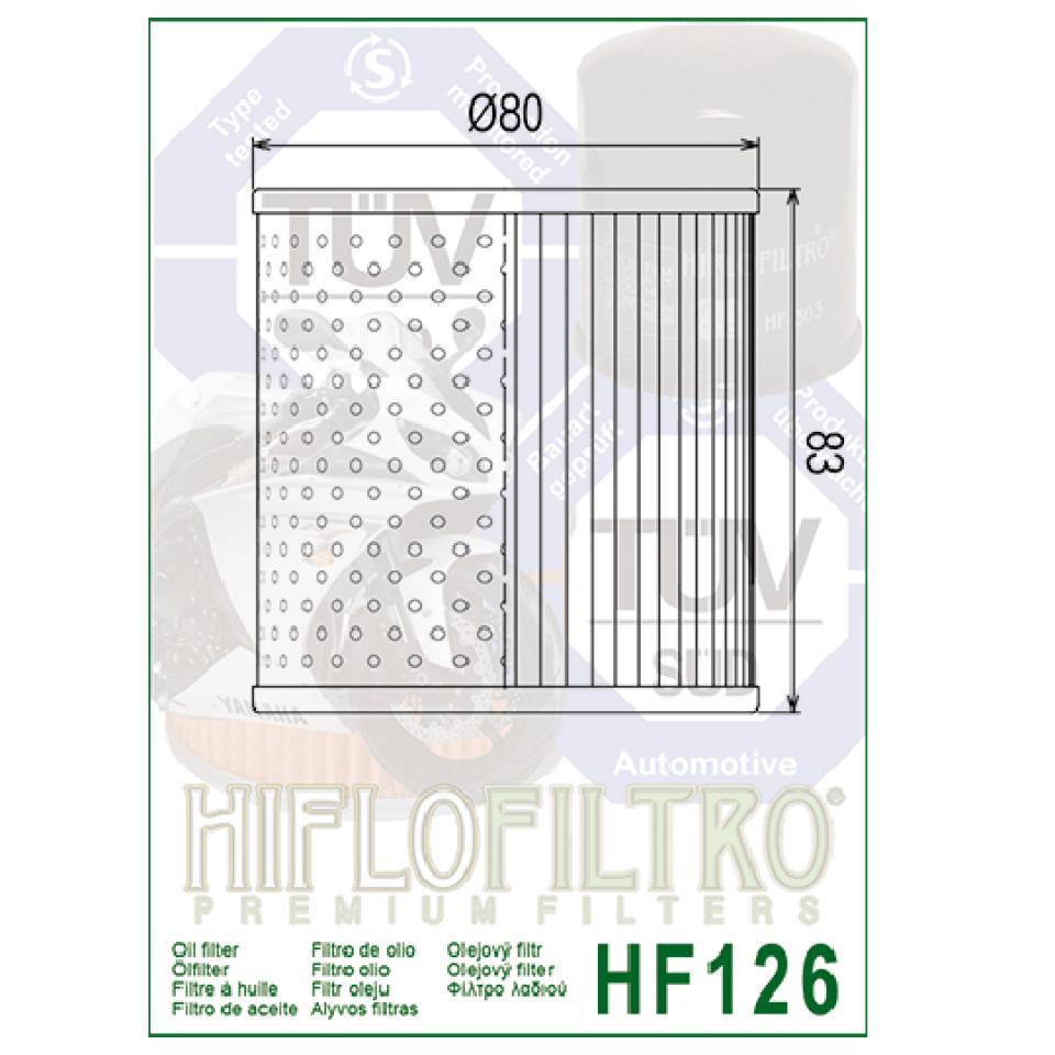 Filtre à huile Hiflofiltro pour Moto Kawasaki 750 Z750 1978 à 1982 HF126 Neuf