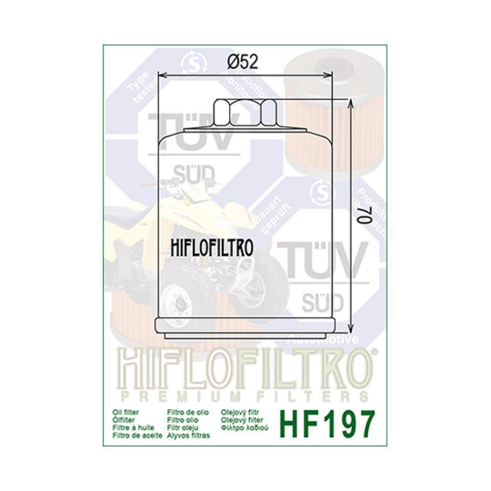 Filtre à huile Hiflofiltro pour Quad PGO 150 X-Rider HF197 Neuf