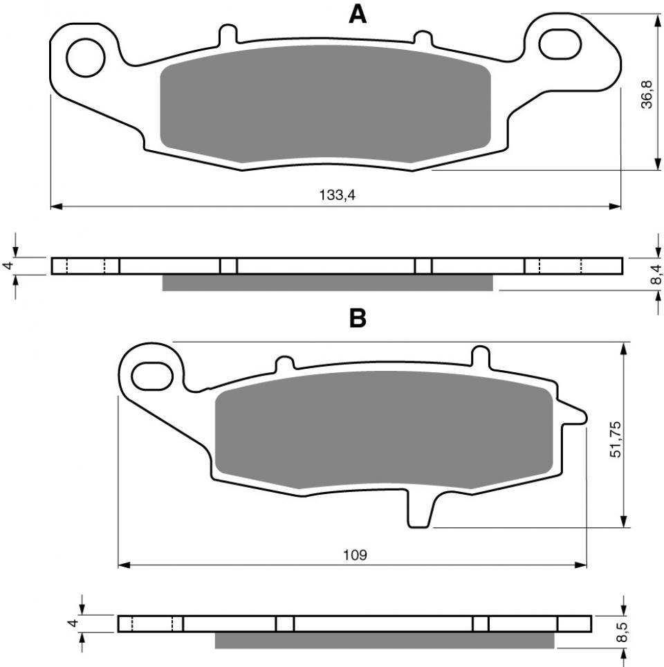 Plaquette de frein Gold Fren pour moto Kawasaki 900 Vn Vulcan Classic Rayon 2015-2016 AV Neuf