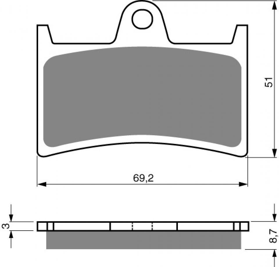 Plaquette de frein Gold Fren pour Moto Yamaha 900 MT-09 2014 à 2016 AVG/AVD / Sans ABS / 3 cylindres / 1RC Neuf