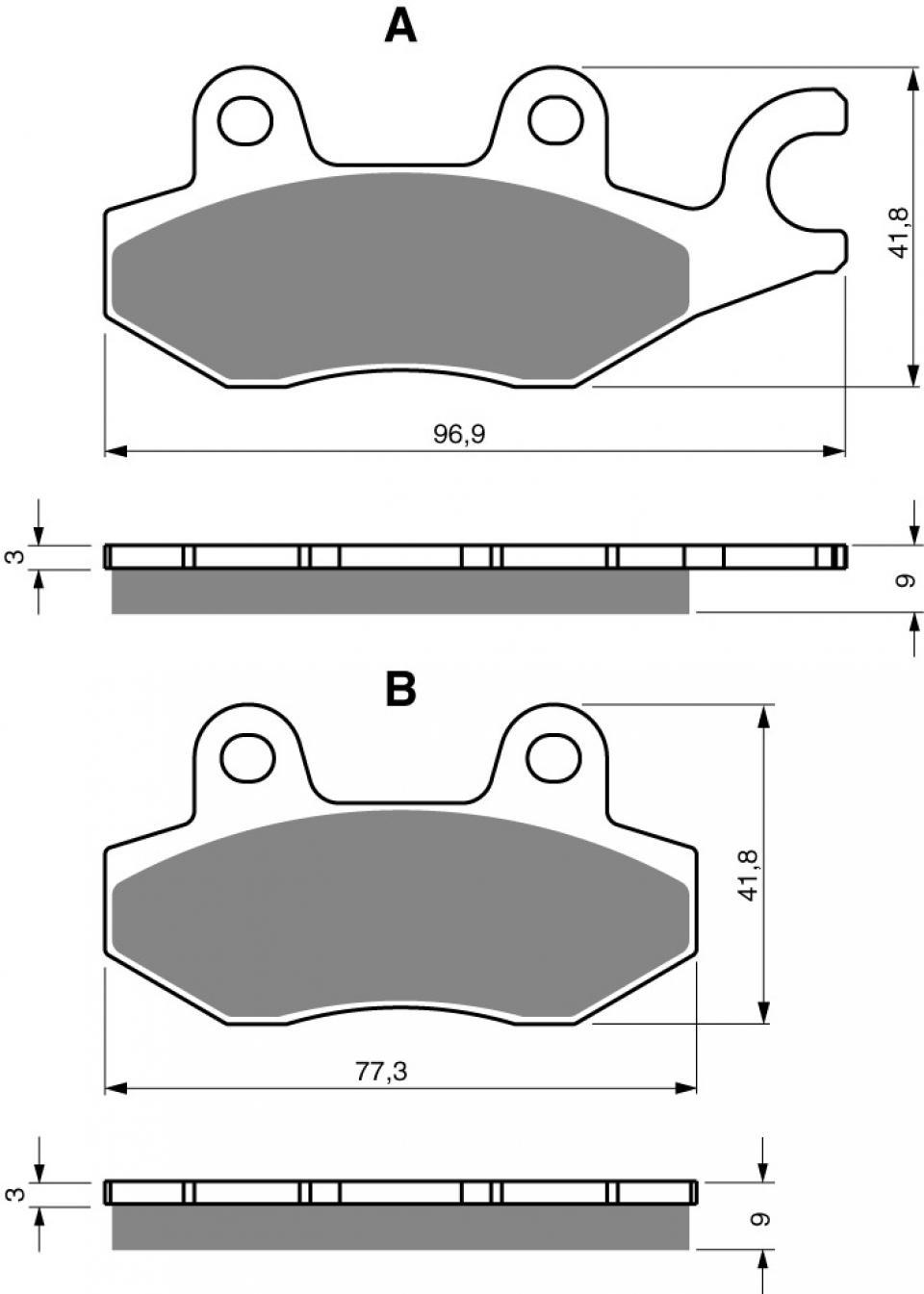 Plaquette de frein Gold Fren pour Moto Honda 125 Vt Shadow 1999 à 2008 AVG / CX/CY/C1/C21/C2Y/C3/C4/C7/C8 Neuf