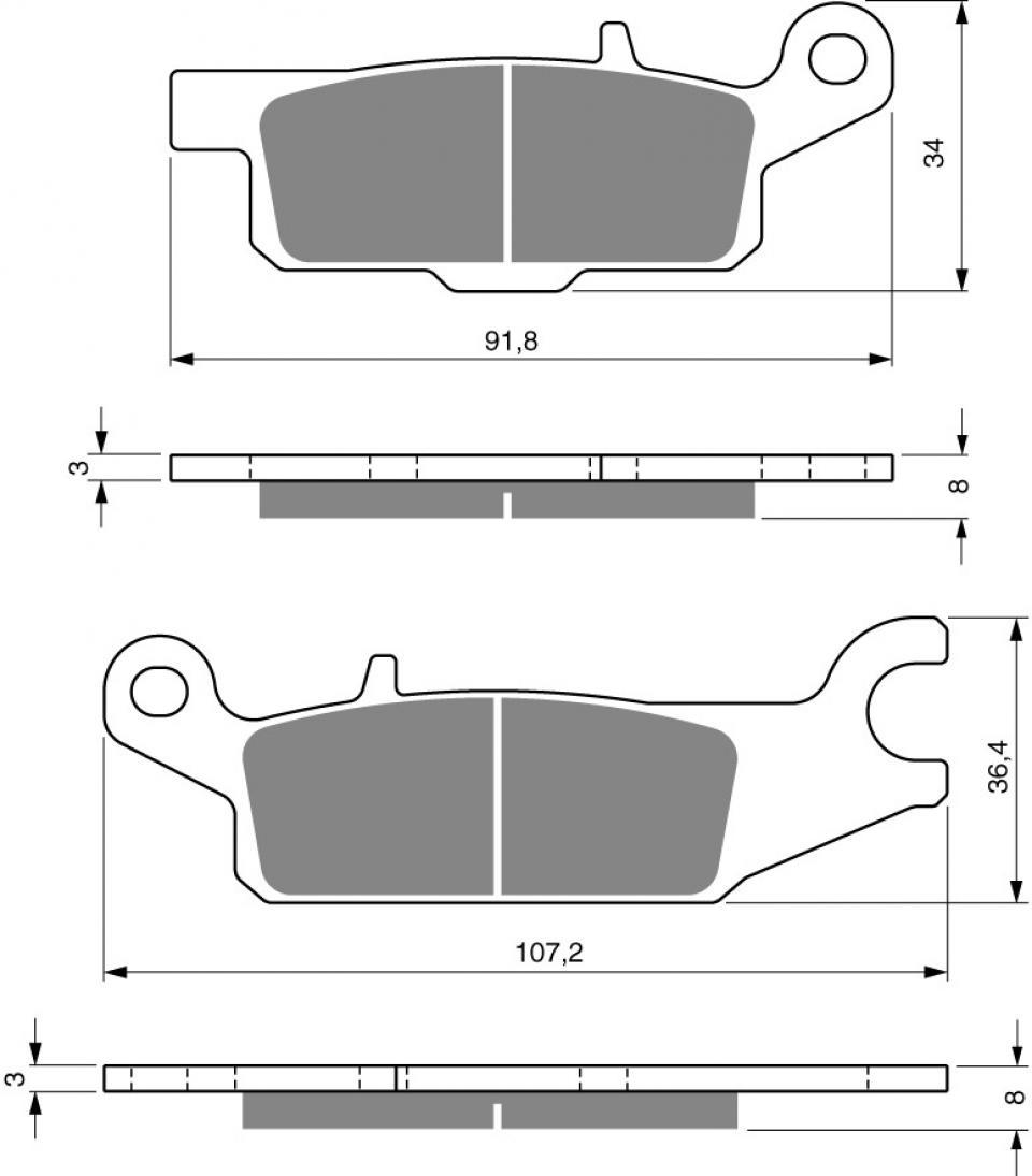 Plaquette de frein Gold Fren pour Quad Yamaha 250 Yfm Raptor 2008 à 2009 AVG / RX/RY Neuf