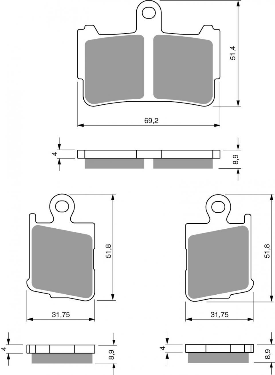 Plaquette de frein Gold Fren pour moto Honda 1200 VFR F 2010 à 2011 AVG / AVD Neuf
