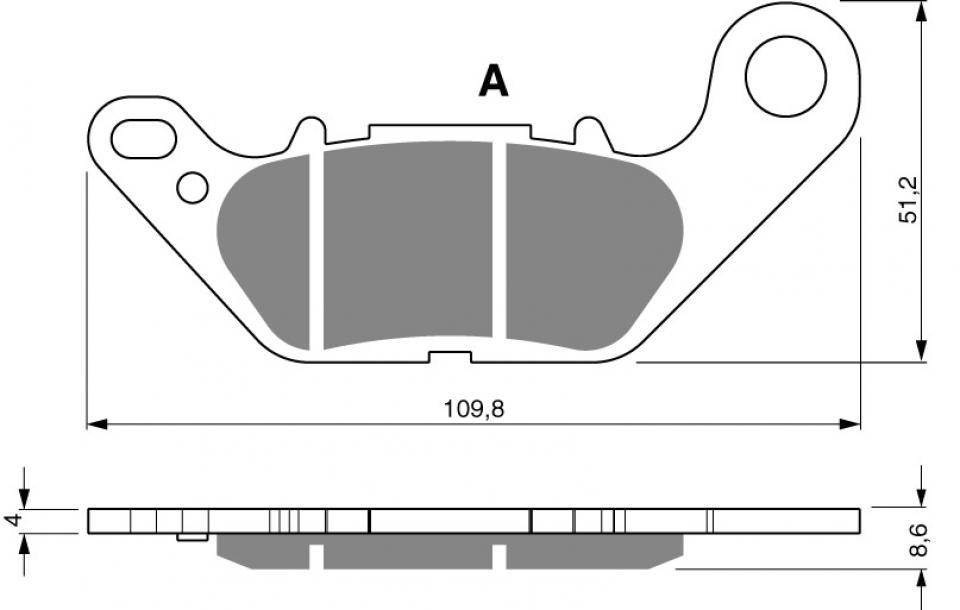 Plaquette de frein Mad pour Scooter Yamaha 125 Gpd A N-Max 2015 à 2018 ARD / 2DS1 Neuf