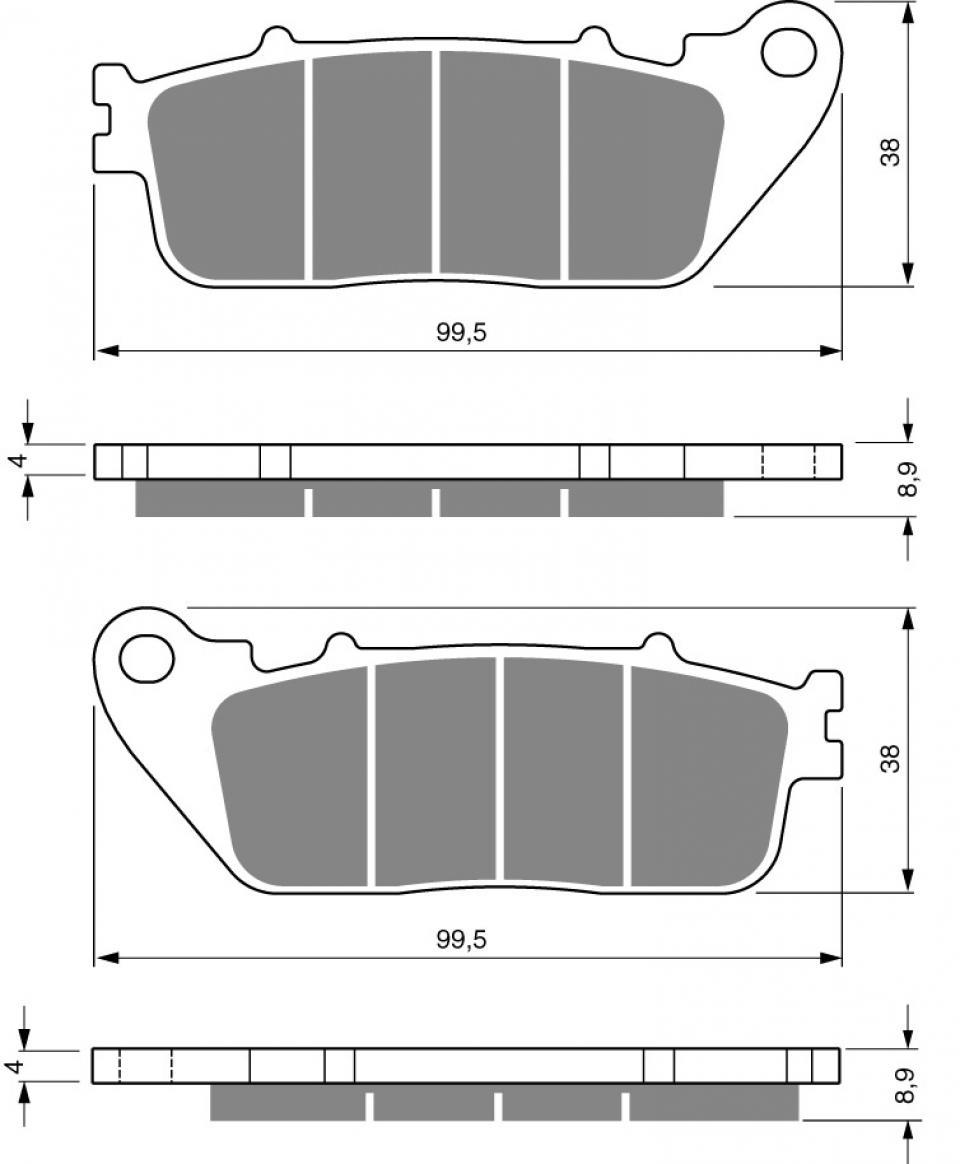 Plaquette de frein Gold Fren pour Moto Honda 800 VFR Crossrunner ABS 2011 à 2013 ARG / XB/XC/XD Neuf