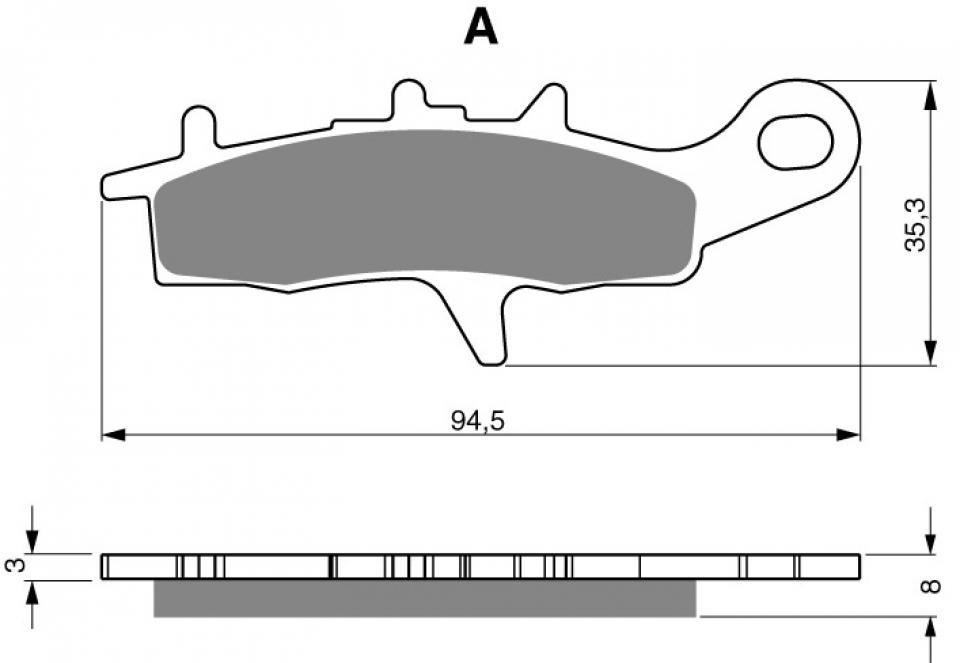 Plaquette de frein Gold Fren pour quad Kawasaki 450 Kfx R 2008 à 2014 AVG / KSF B8F/B9F/BAF/BBF/BCS/BDF/BEF Neuf