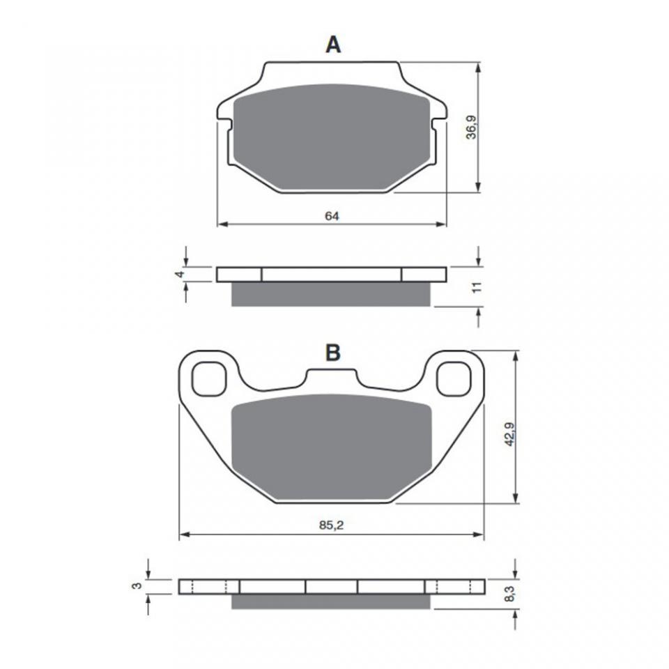 Plaquette de frein Gold Fren pour Quad Kymco 50 MXU 2005-2008 AR Neuf