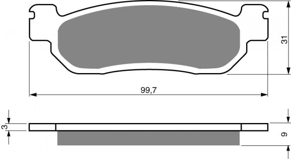 Plaquette de frein Gold Fren pour Moto Yamaha 225 TW E 2002 à 2003 AVG / 5VC1/2 Neuf