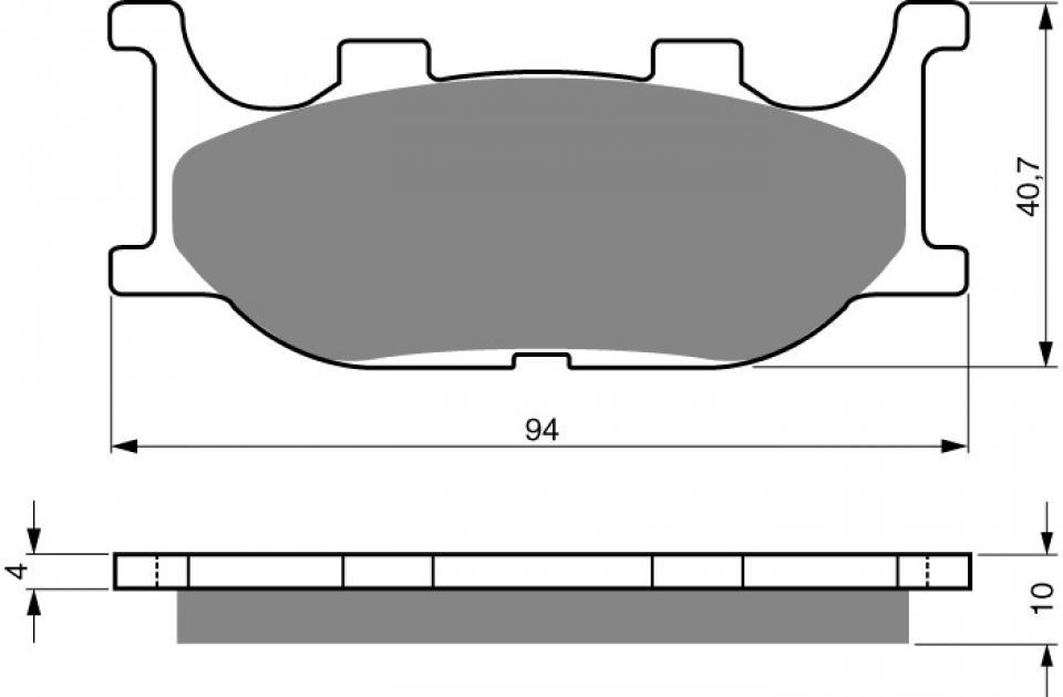 Plaquette de frein Gold Fren pour Moto Yamaha 600 FZ6 Naked 2004 à 2007 AVG/AVD / Sans ABS / Etrier 2 pistons / 1B3/1B3D Neuf