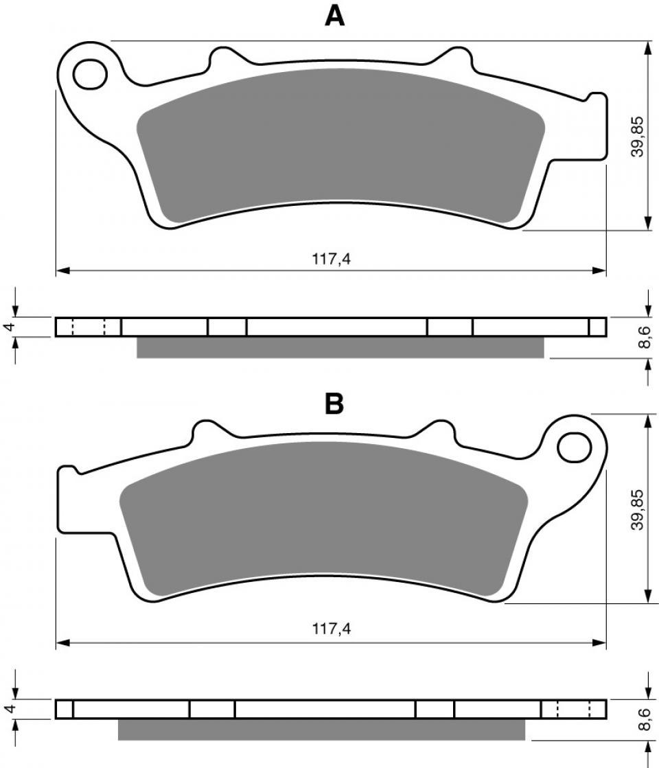 Plaquette de frein Gold Fren pour scooter Aprilia 400 Atlantic 2007-2007 Neuf