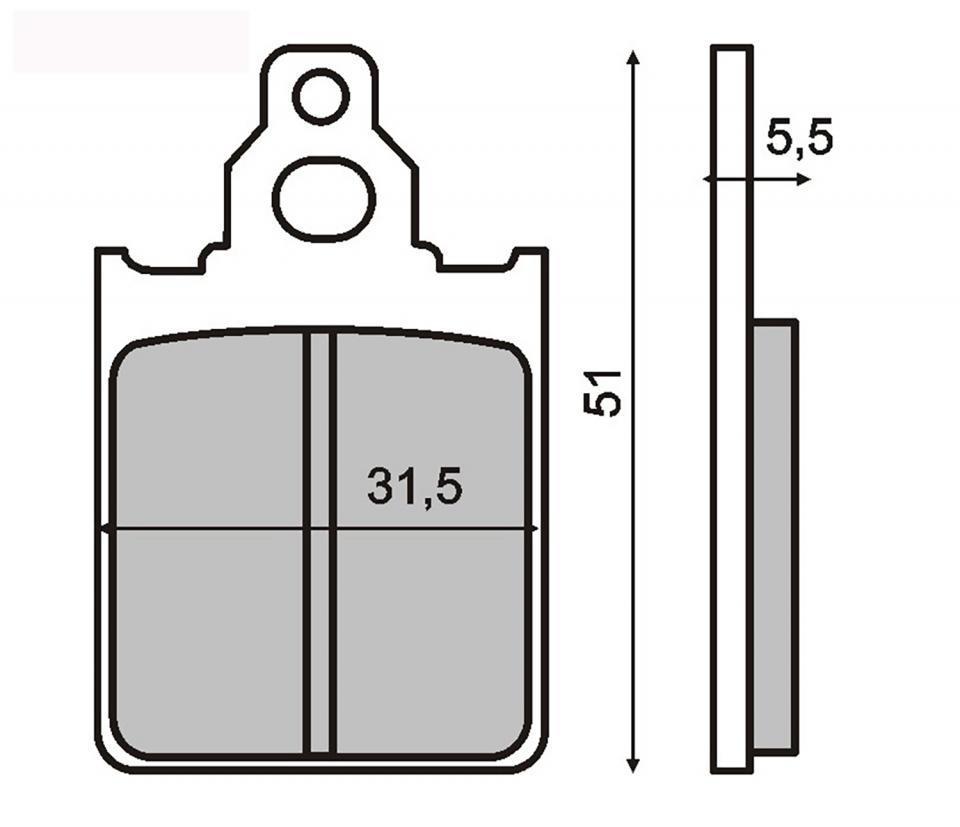 Plaquette de frein RMS pour Scooter Piaggio 50 Quartz 1992 à 1996 NSP1T / AV Neuf