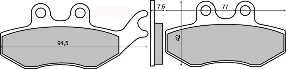Plaquette de frein RMS pour Scooter Italjet 250 Jupiter 2001 à 2003 JC / AR Neuf