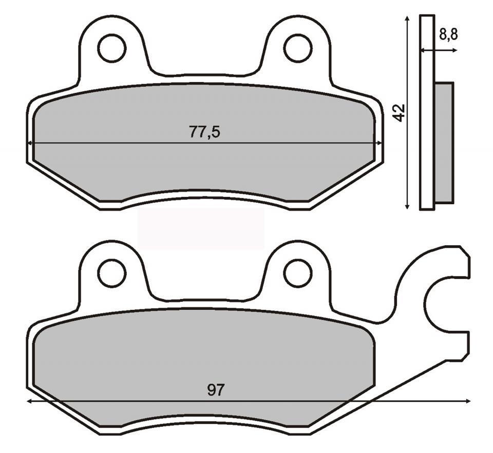 Plaquette de frein RMS pour Scooter Kymco 150 Dink 2003 SH25BC/SH30BC / AV / AR Neuf