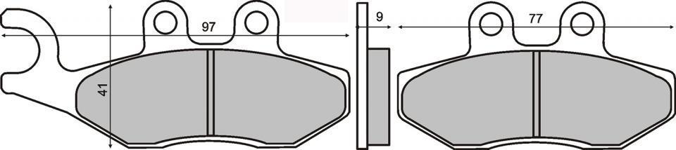 Plaquette de frein RMS pour Mobylette Derbi 50 Variant 2012 SBA00 / AV Neuf