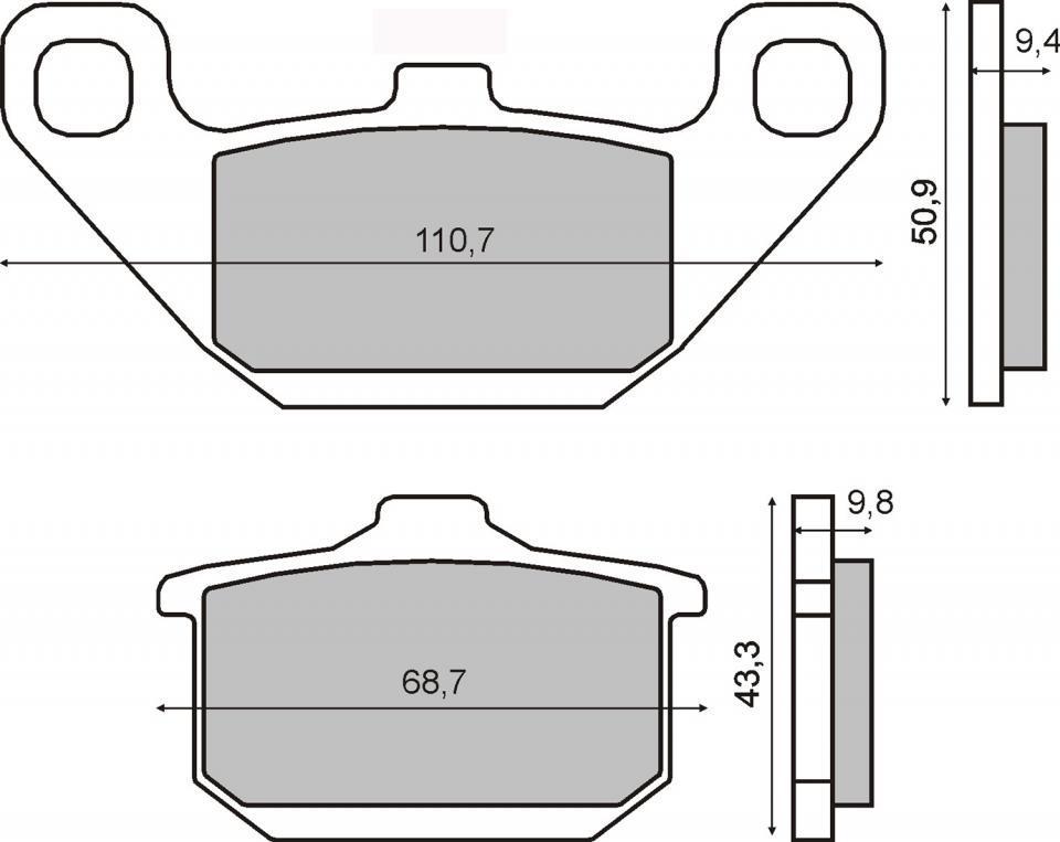 Plaquette de frein RMS pour Moto Kawasaki 500 EN 2003 EN500ACA / AV Neuf