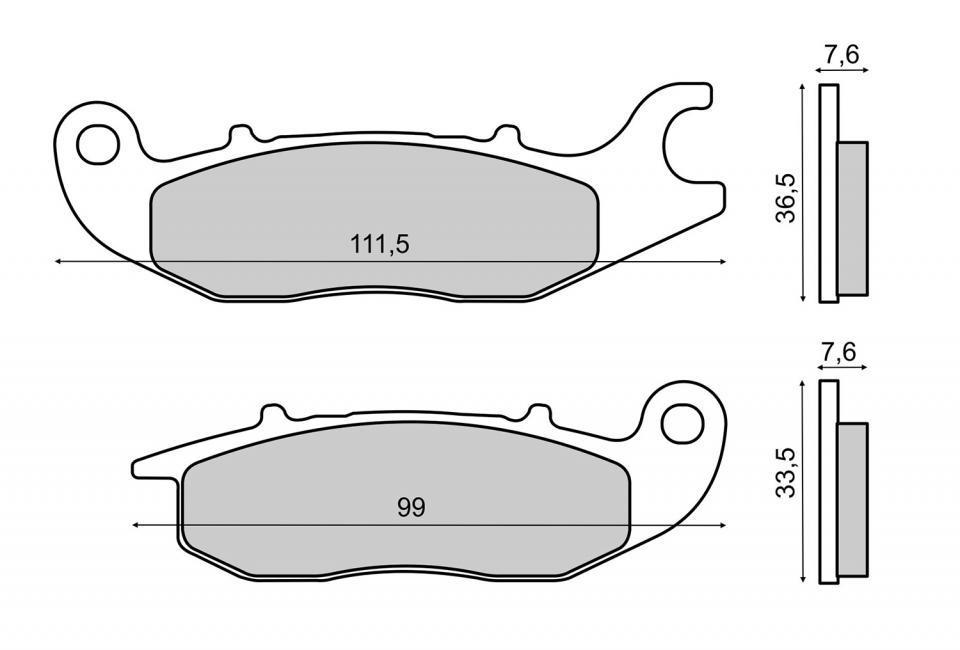 Plaquette de frein RMS pour Moto Honda 125 MSX 2013 à 2016 JC61A / AV Neuf