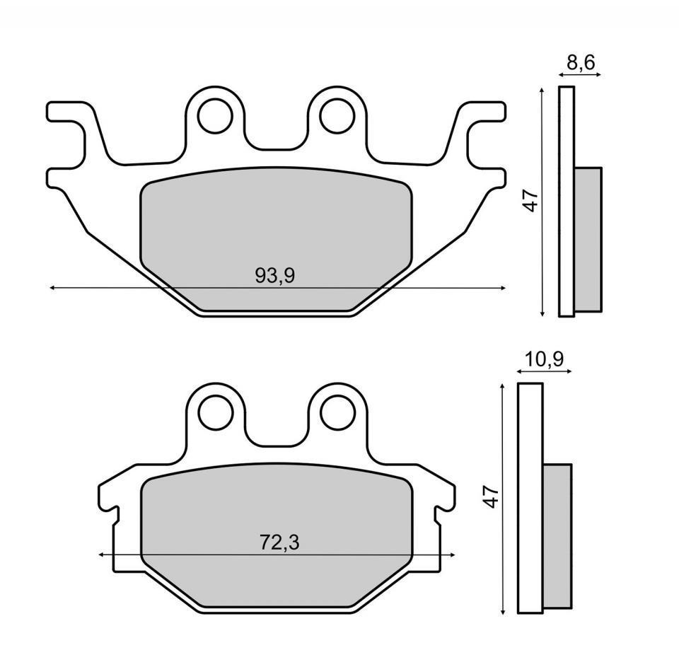 Plaquette de frein RMS pour Quad Kawasaki 300 KVF 2014 à 2018 VF300CCB / AR Neuf