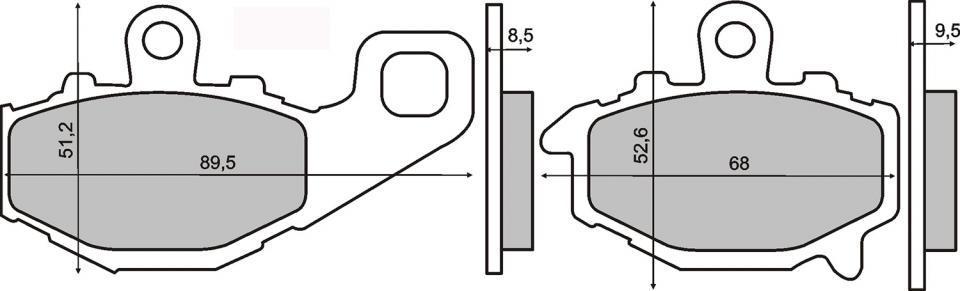 Plaquette de frein RMS pour Moto Kawasaki 650 Er6-N 2006 à 2008 ER650AAA/ER650AAD / AR Neuf