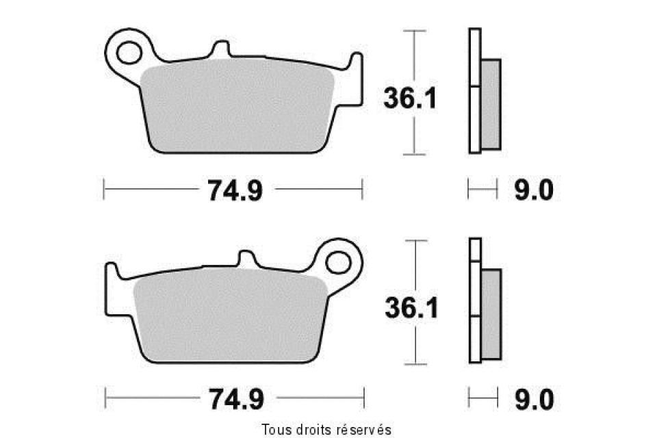 Plaquette de frein Tecnium pour moto Gas gas 515 EC 2009-2009 AR Neuf