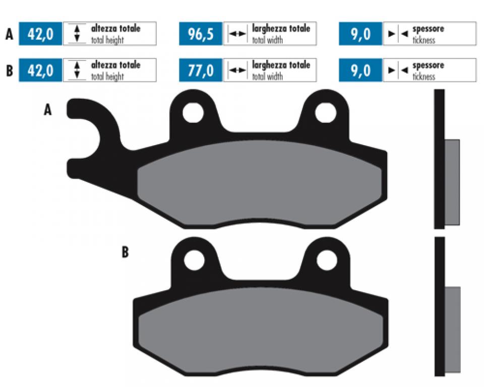 Plaquette de frein Polini pour scooter Kymco 250 People 174.2070 Neuf