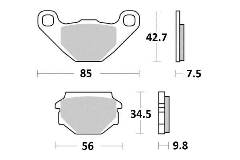 Plaquette de frein Ferodo pour Moto Aprilia 125 ETX 1998 à 2001 AR / FDB828P Neuf