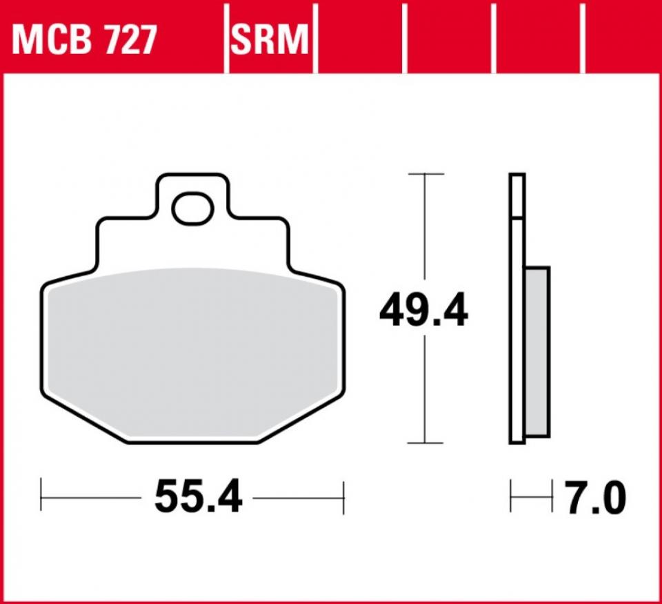 Plaquette de frein TRW pour Scooter Piaggio 180 Super Lx Gtx - Grimeca 2000 à 2003 AR Neuf