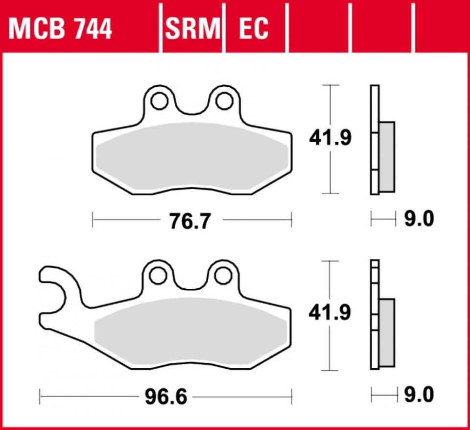 Plaquette de frein TRW pour Scooter Piaggio 125 Vespa Primavera 4T 3V 2013 à 2020 AV Neuf