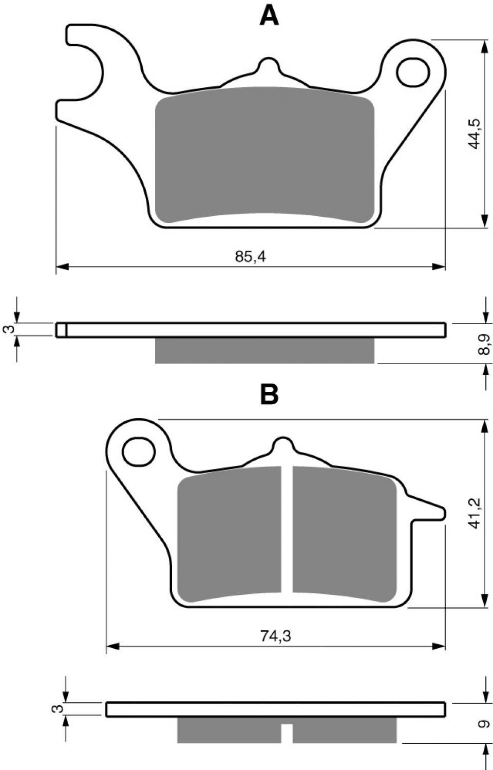 Plaquette de frein Gold Fren pour Scooter Yamaha 125 MWS Tricity 2017 à 2018 AVG / 3 roues Neuf