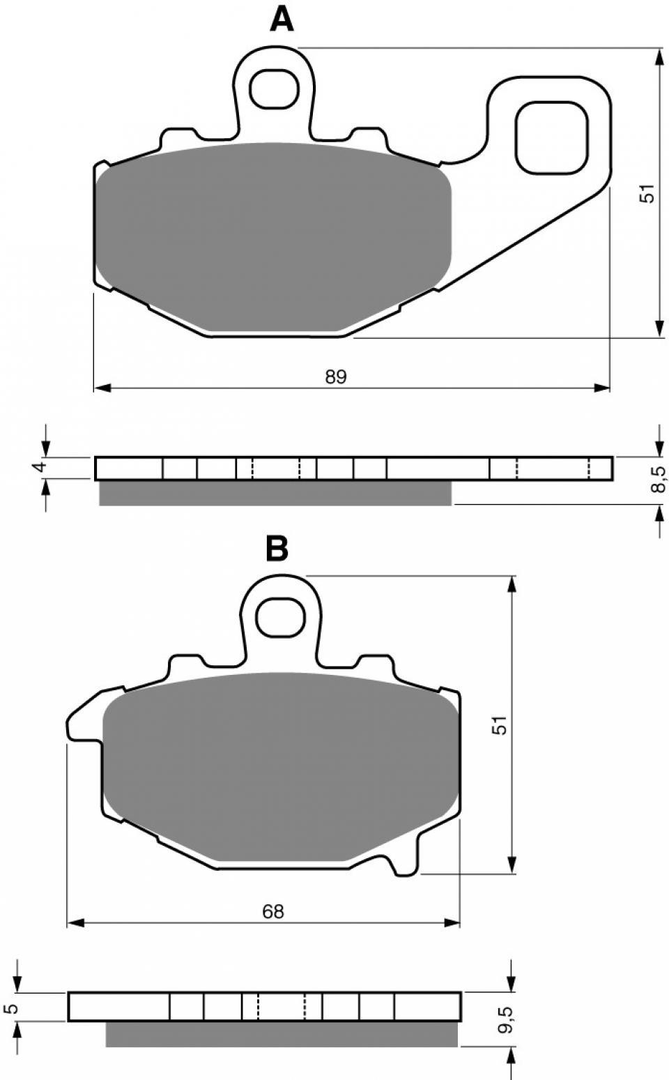 Plaquette de frein SEMC pour Moto Kawasaki 400 ZRX 1998 à 2001 ARD / ZR400 E4-E7 Neuf