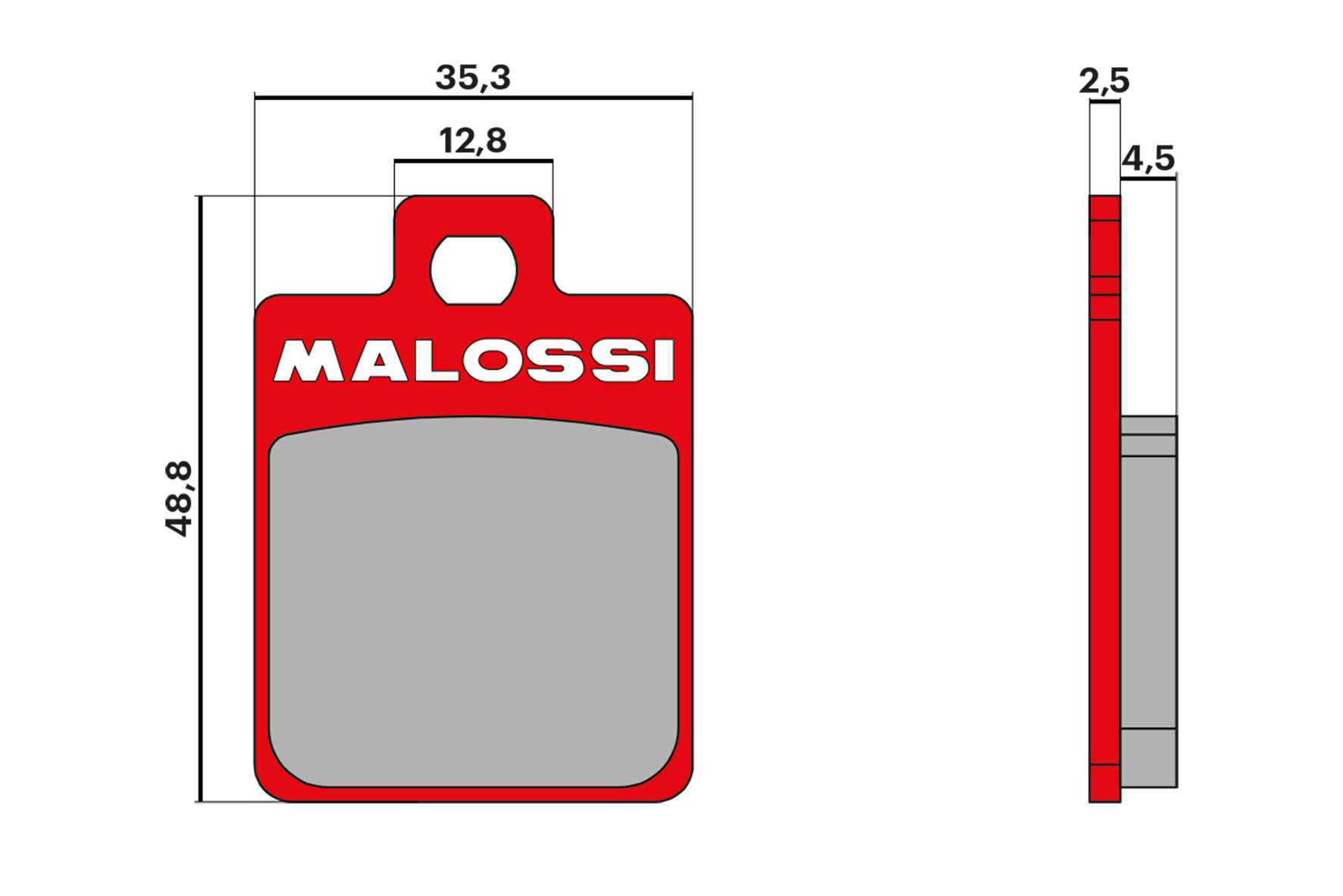 Plaquette de frein AR Malossi pour scooter Lambretta 125 V SPECIAL 6215006BR