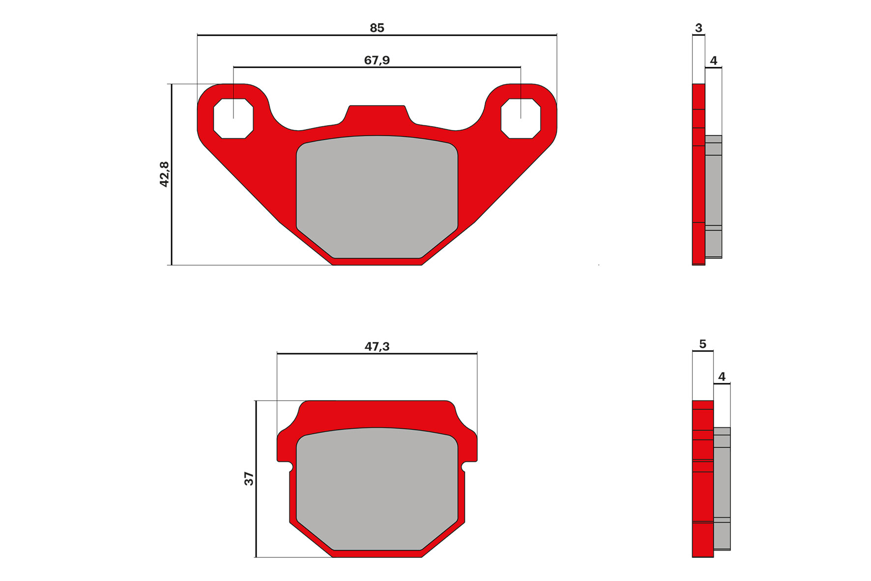 Plaquette de frein Malossi pour Quad Yamaha 300 YFM Grizzly 2012 à 2013 AVG Neuf