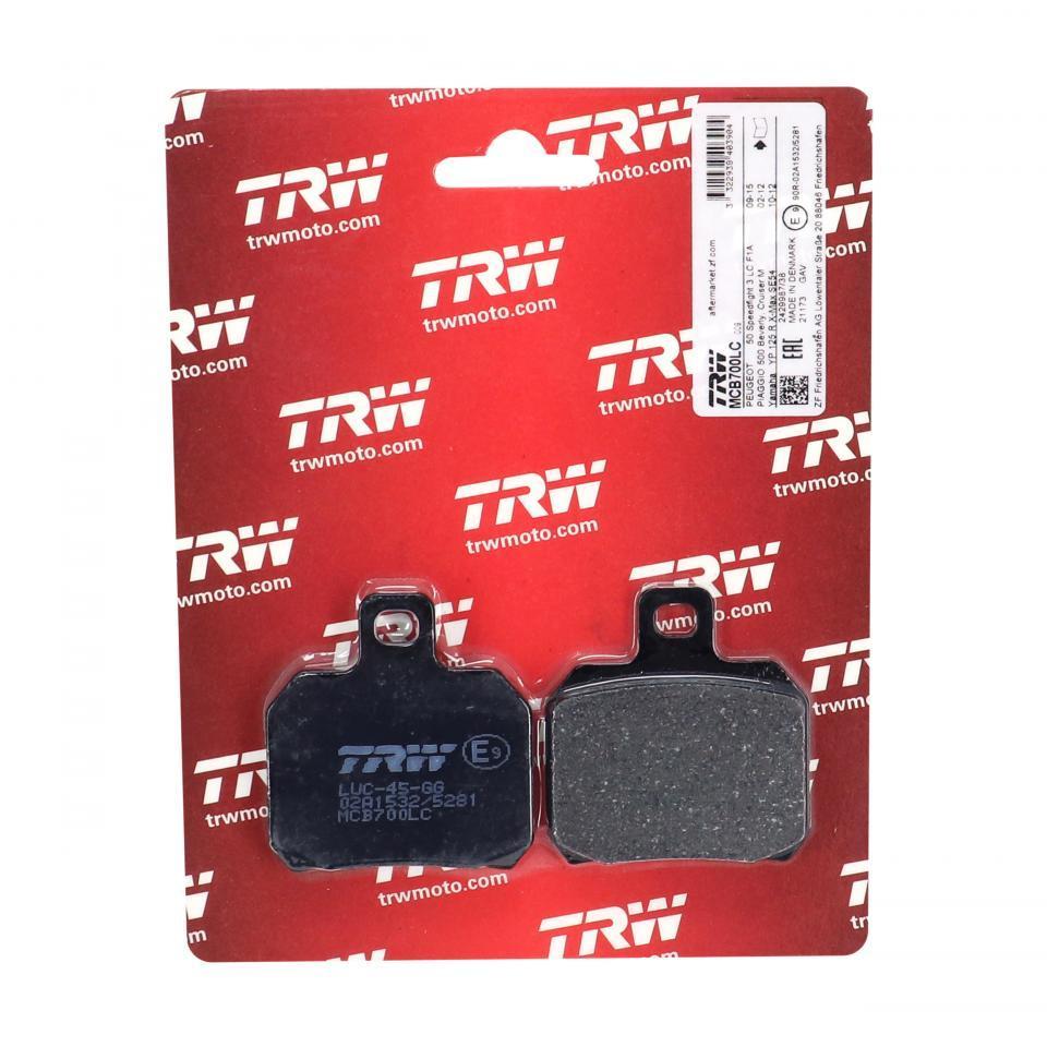 Plaquette de frein TRW pour Scooter Gilera 500 Fuoco 2008 à 2017 Neuf