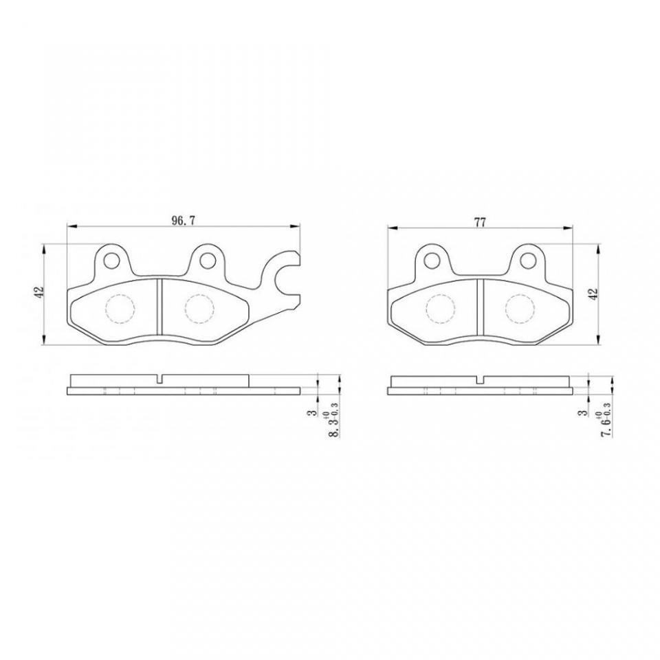 Plaquette de frein Perftec pour Moto Kawasaki 300 Z 2015 à 2017 AV Neuf